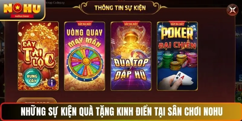 Những sự kiện quà tặng kinh điển tại sân chơi NOHU