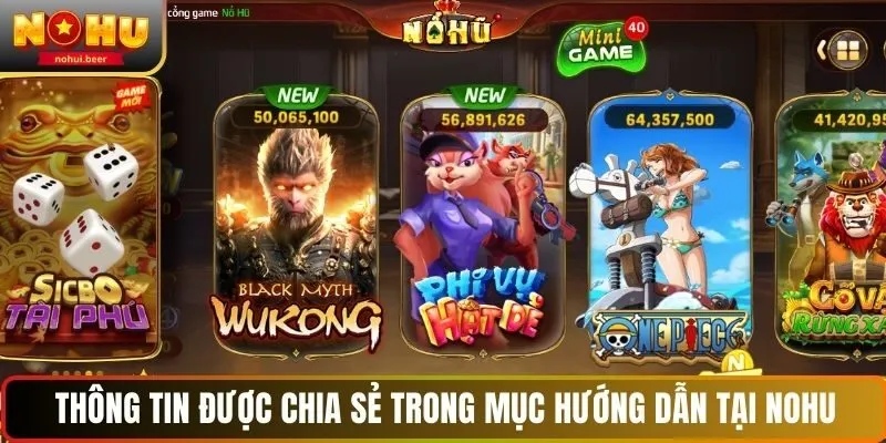 Thông tin được chia sẻ trong mục hướng dẫn tại NOHU