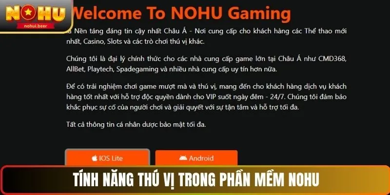 Tính năng thú vị trong phần mềm NOHU